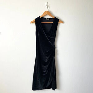 Aritzia Wilfred Free Velvet Wrap Midi Dress  Black Size Small